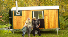 Wohnwagen aus Holz Bild Freizeitbauwagen